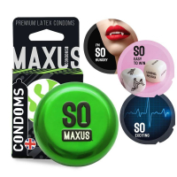 MAXUS So Mixed 3 шт, ассорти из классических, тонких, контурных рельефных презервативов - Эрос-интернет магазин