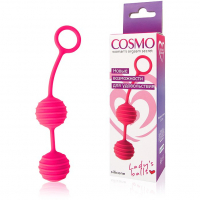 Классические вагинальные шарики с кольцом от компании Cosmo, цвет розовый - Эрос-интернет магазин