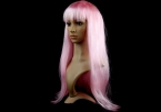 Парик с розовыми прямыми длинными волосами - Эрос-интернет магазин