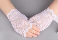 Перчатки гипюровые короткие без пальчиков, белые - Эрос-интернет магазин