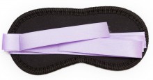 Чёрная маска на глаза Purple Black с фиолетовыми завязками - Эрос-интернет магазин