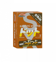 Презервативы Sagami Xtreme DOTS с точками - 3 шт. - Эрос-интернет магазин