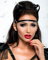Маска с ушками из лент, черная Me Seduce  - Эрос-интернет магазин