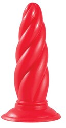 Фаллоимитатор витой красный MENZSTUFF TWISTED PROBE RED 13 см.  - Эрос-интернет магазин