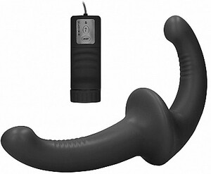 Страпон безремневой женский с вибрацией и пультом управления "Vibrating Silicone Strapless Strapon" - Эрос-интернет магазин