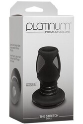 Анальная пробка с отверстием чёрная  Platinum The Stretch Small  - Эрос-интернет магазин